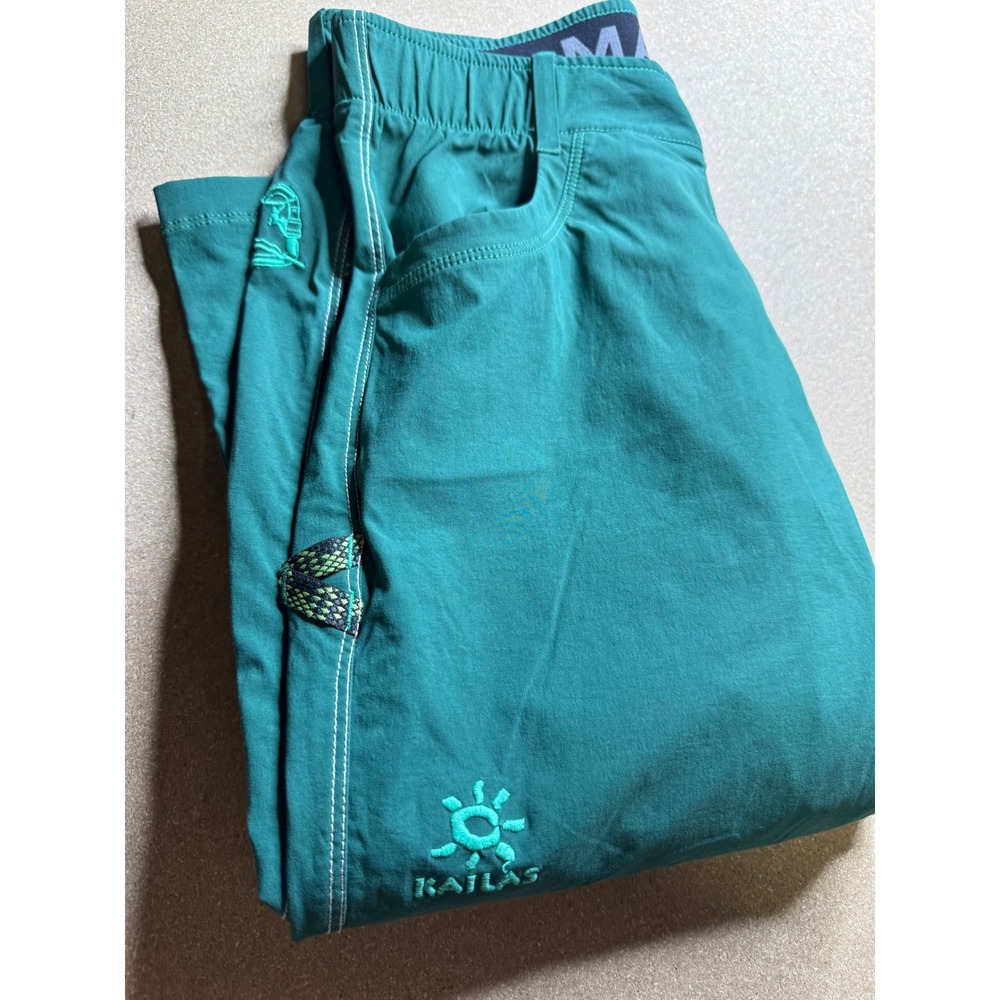 Kailas 9a Rock Climbing Pants Mens Medium Green Nylon Spandex Stretch Bouldering
